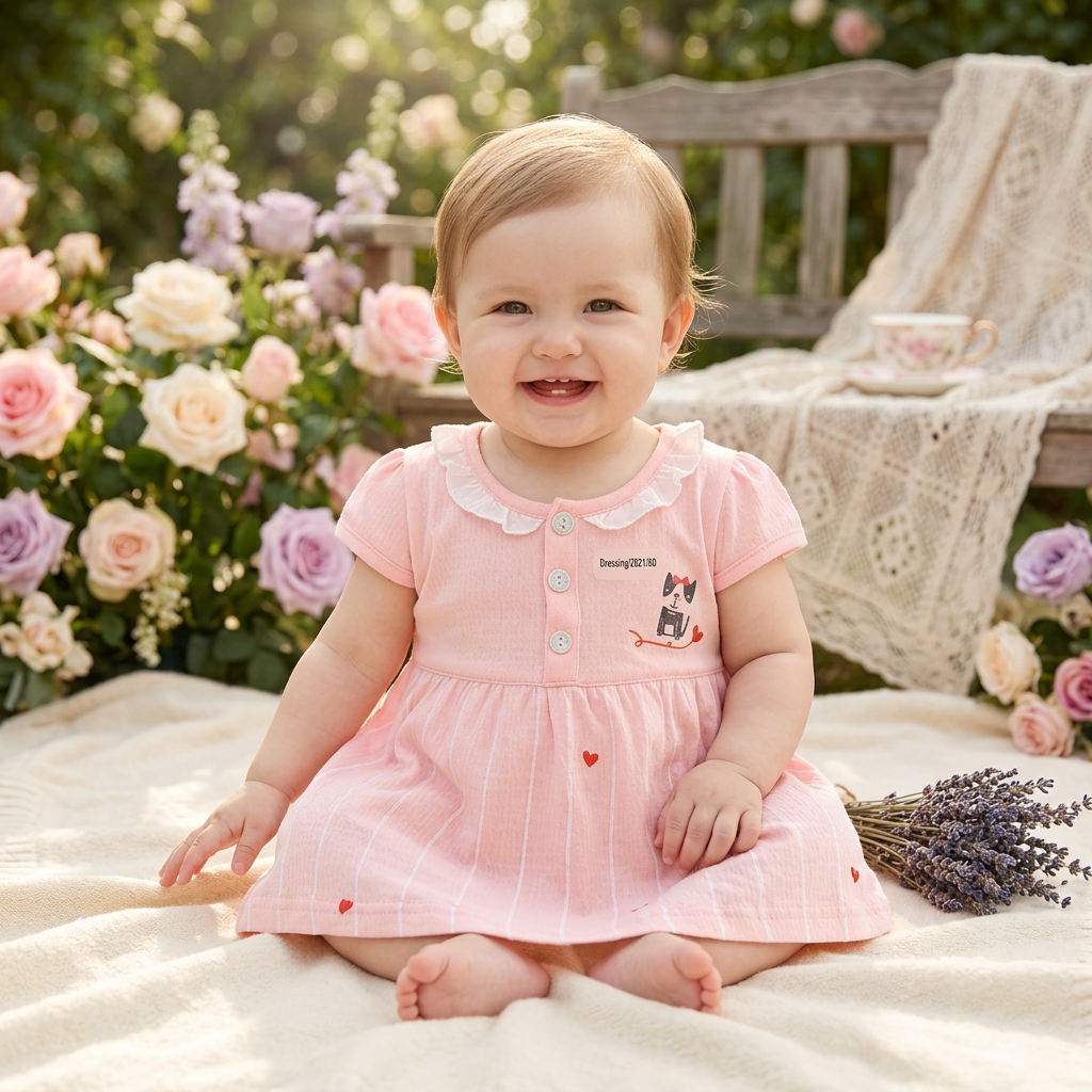 Colorful kids' summer dress from LumaBelle with floral patterns and lightweight fabric, perfect for warm weather.