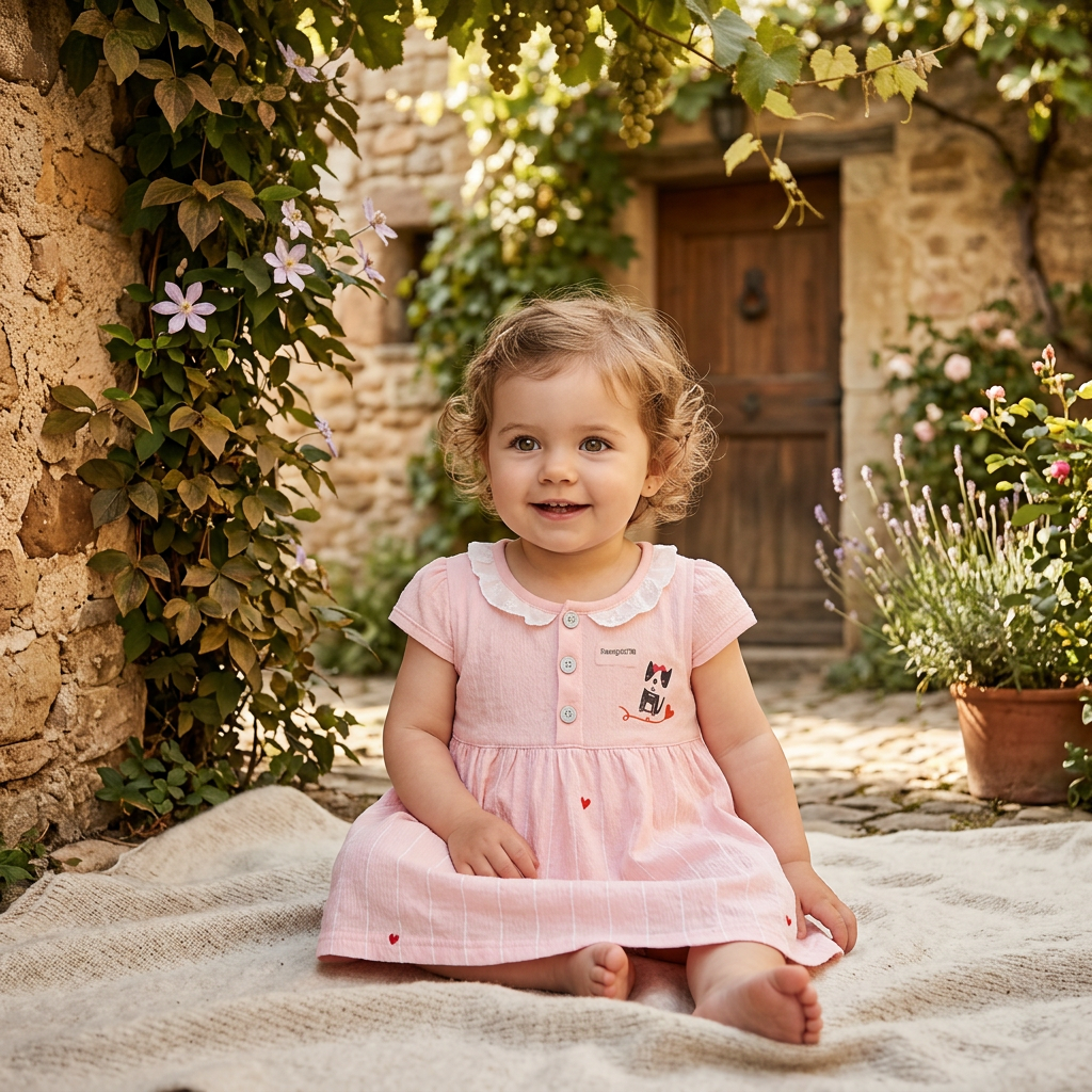 Colorful kids' summer dress from LumaBelle's collection, featuring lightweight fabric and playful patterns perfect for warm weather.